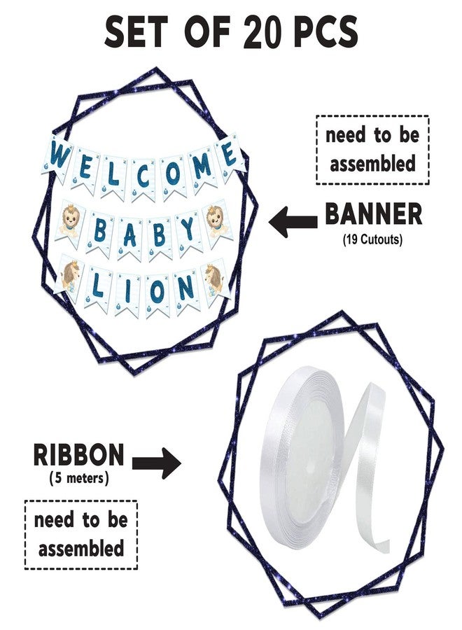 Festiko® Welcome Baby Lion Combo (51 Pcs), Baby Lion Welcome Party Items, Party Decoration Supplies (Balloons & Banner) - Image 5